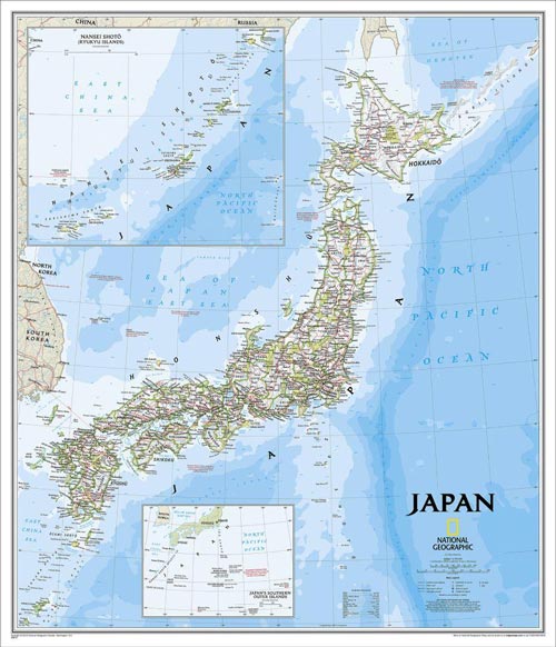 Mappa del Giappone. In evidenza le isole Ryukyu e Okinawa